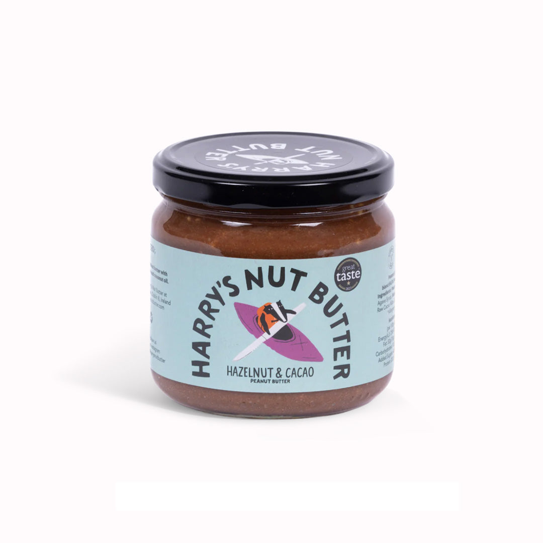 Harry's Nut Butter offers a delightful blend of hazelnut and cacao in their products, creating a rich and indulgent treat for those who appreciate the finer things in life.