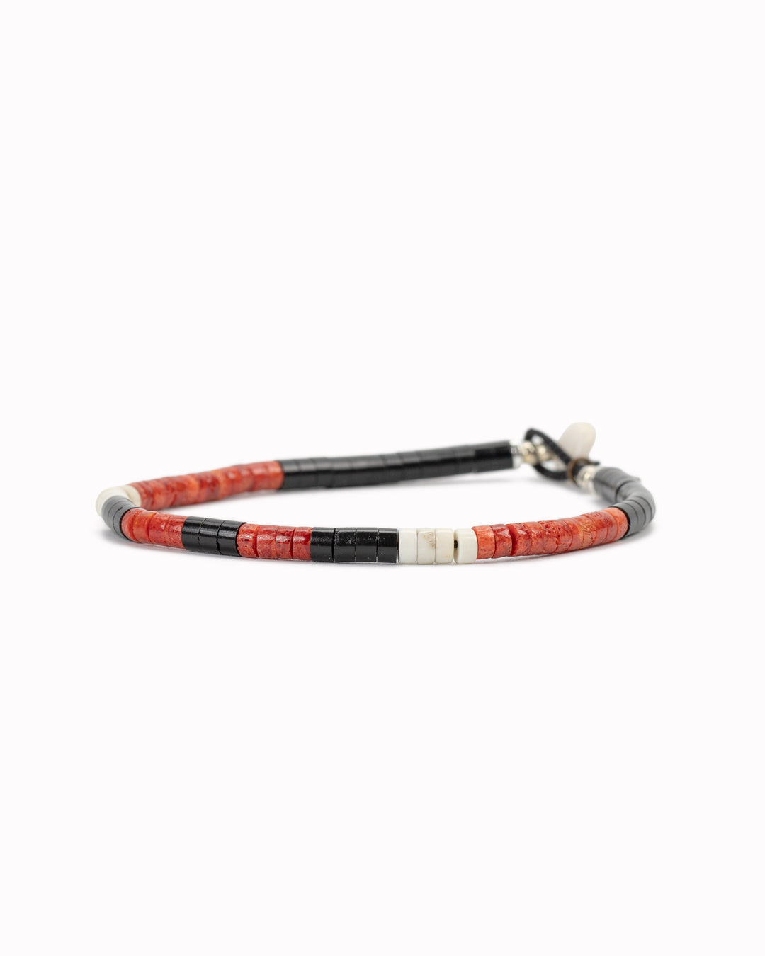 Heishi Beads Bracelet | Jet x Coral