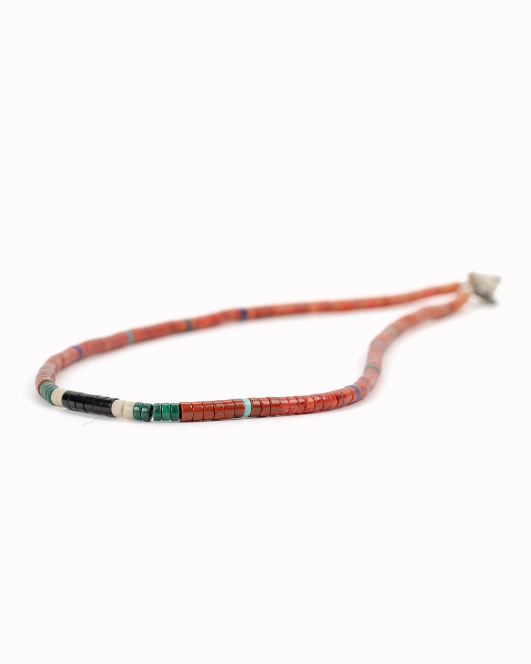 Heishi Beads Necklace | Coral x Malachite