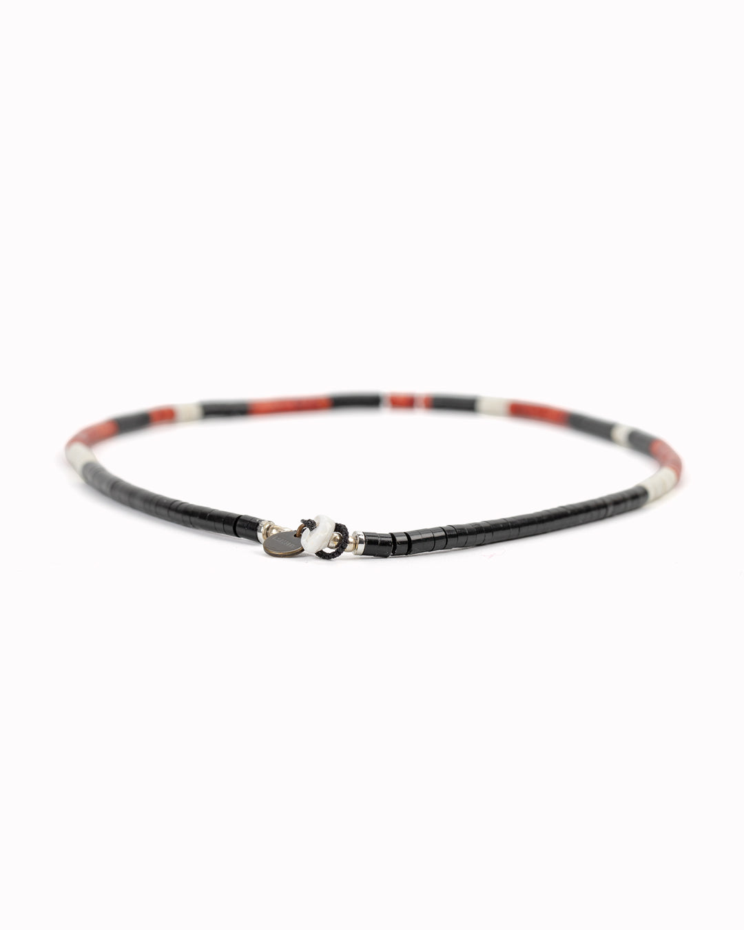 Heishi Beads Necklace | Jet x Coral