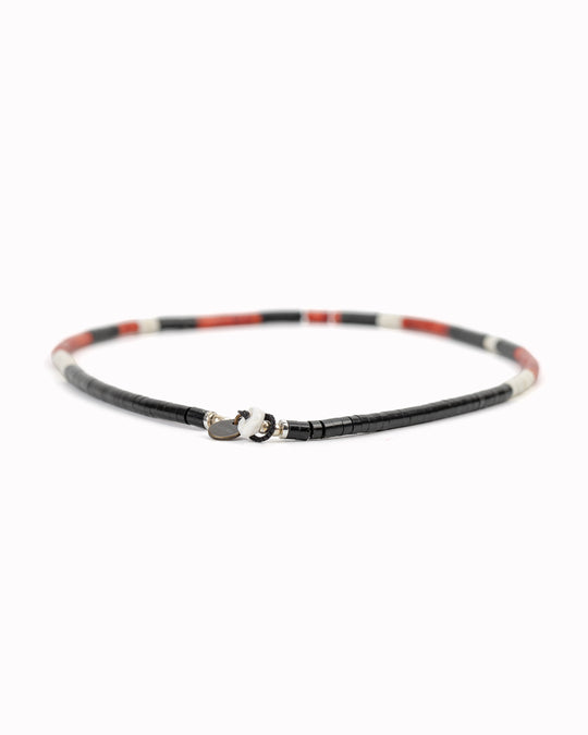 Heishi Beads Necklace | Jet x Coral