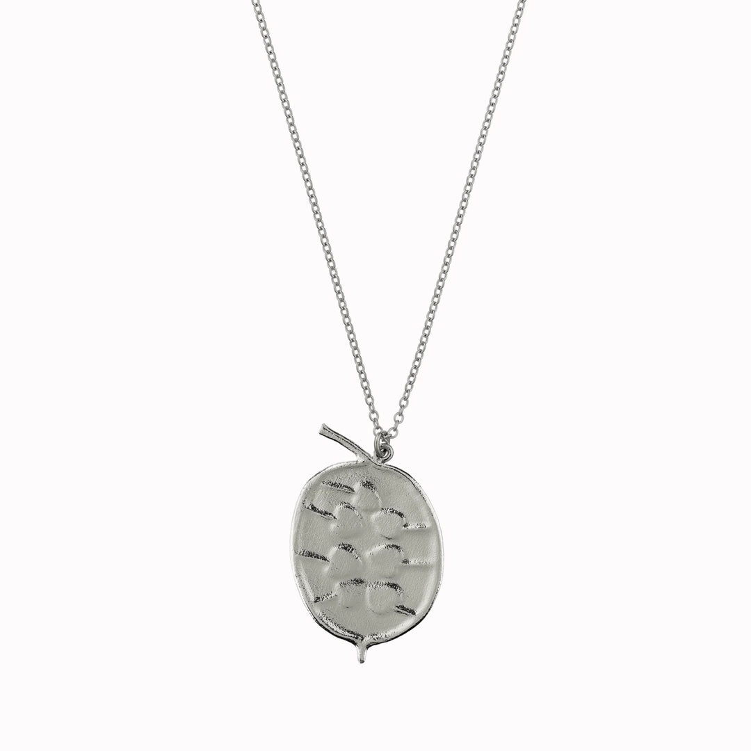 The Honesty Pod necklace is a botanical pendant necklace with charming heart shaped seed detail.