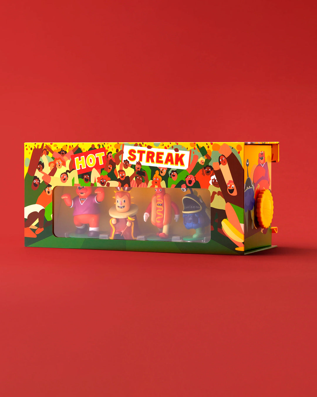 Hot Streak is a simultaneous betting game where players predict the outcome of an unpredictable mascot race, placing wagers before the action unfolds.