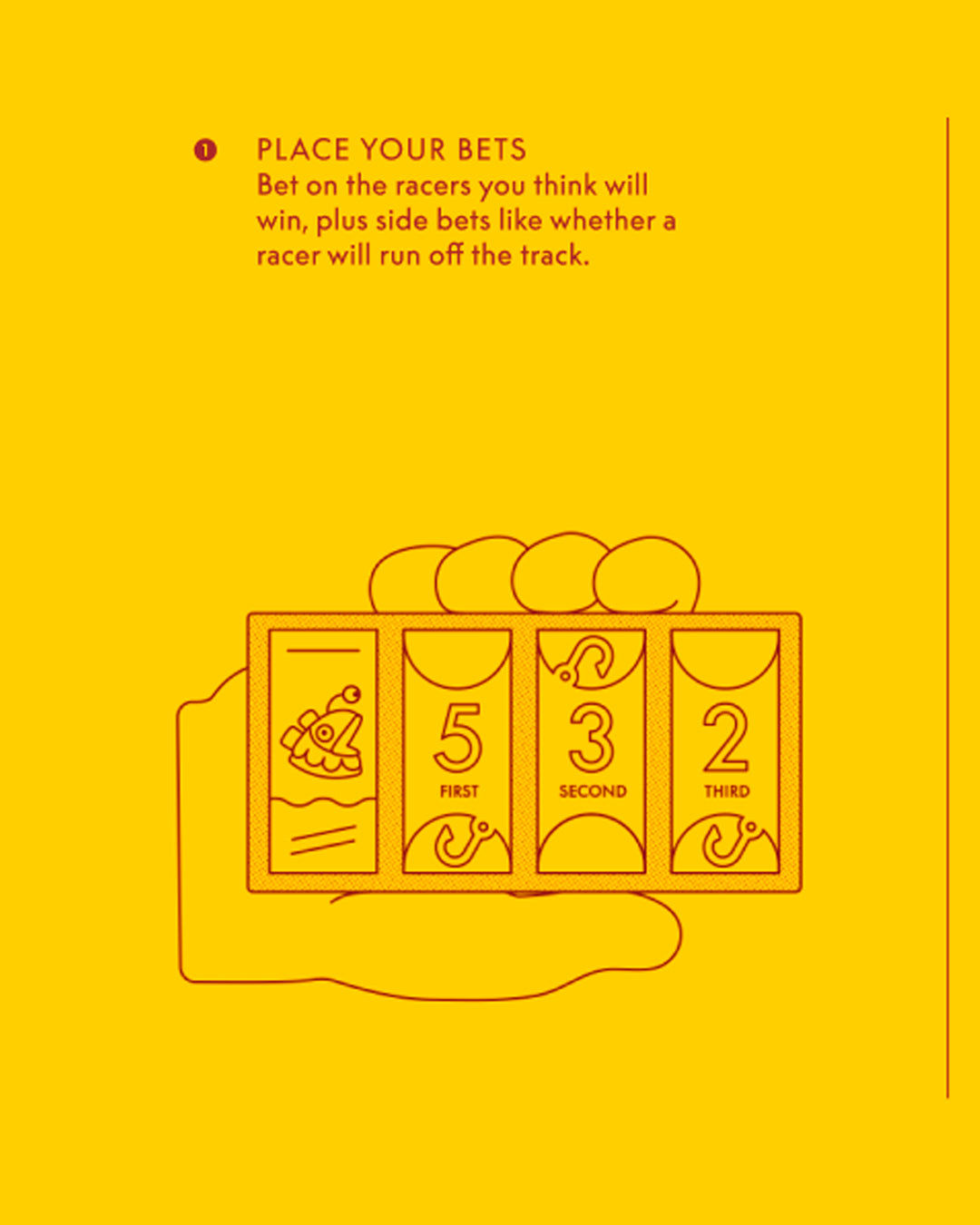 Hot Streak is a simultaneous betting game where players predict the outcome of an unpredictable mascot race, placing wagers before the action unfolds.