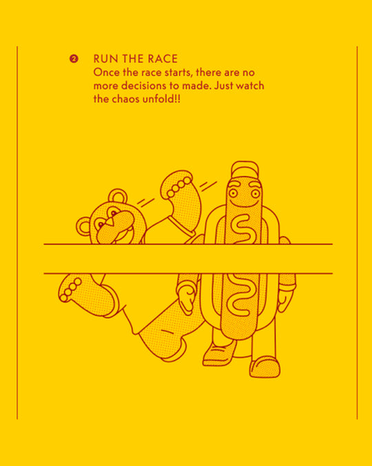 Hot Streak is a simultaneous betting game where players predict the outcome of an unpredictable mascot race, placing wagers before the action unfolds.