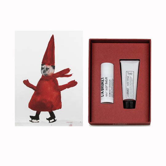 Sage Rosemary Lavender Hand Cream 30ml + Almond Lip Balm 14g in Winter Gift Packaging