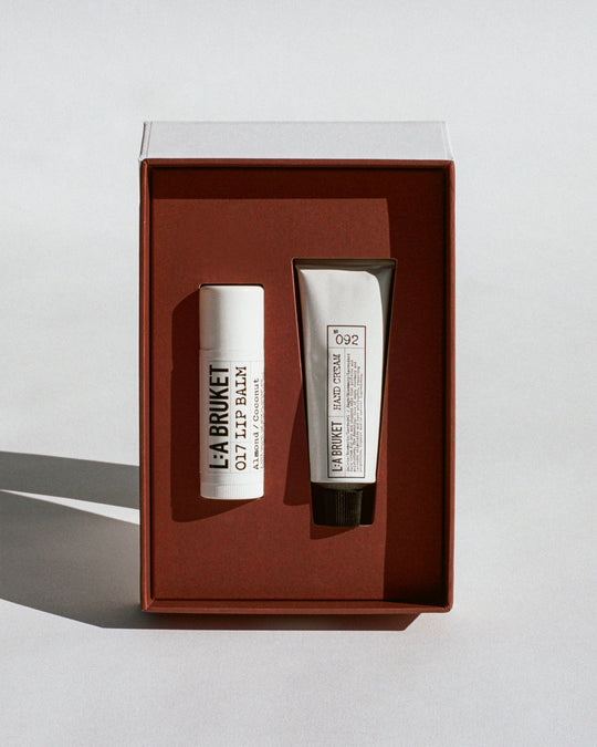 Sage Rosemary Lavender Hand Cream 30ml + Almond Lip Balm 14g in Winter Gift Packaging