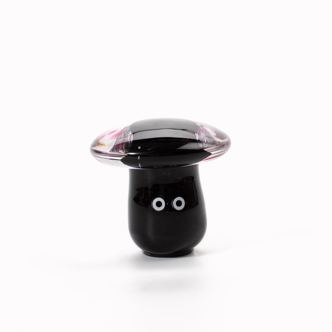 Shroom Crystal Blob is formed by dipping and/or rolling molten (hot!) clear glass into smaller chunks of brightly coloured glass droplets, then expertly shaping into weird and wonderful forms.