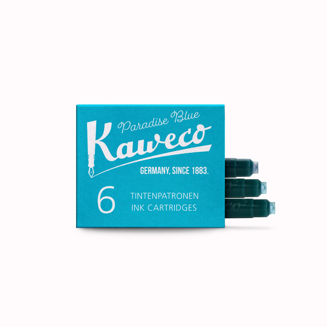 Pack of 6 Blue Ink Cartridge Refills From Kaweco | Famed for their pocket-sized rollerballs and mechanical pencils, Kaweco have been designing and manufacturing precision writing implements since 1889.