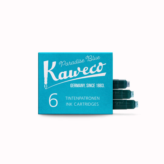 Pack of 6 Blue Ink Cartridge Refills From Kaweco | Famed for their pocket-sized rollerballs and mechanical pencils, Kaweco have been designing and manufacturing precision writing implements since 1889.