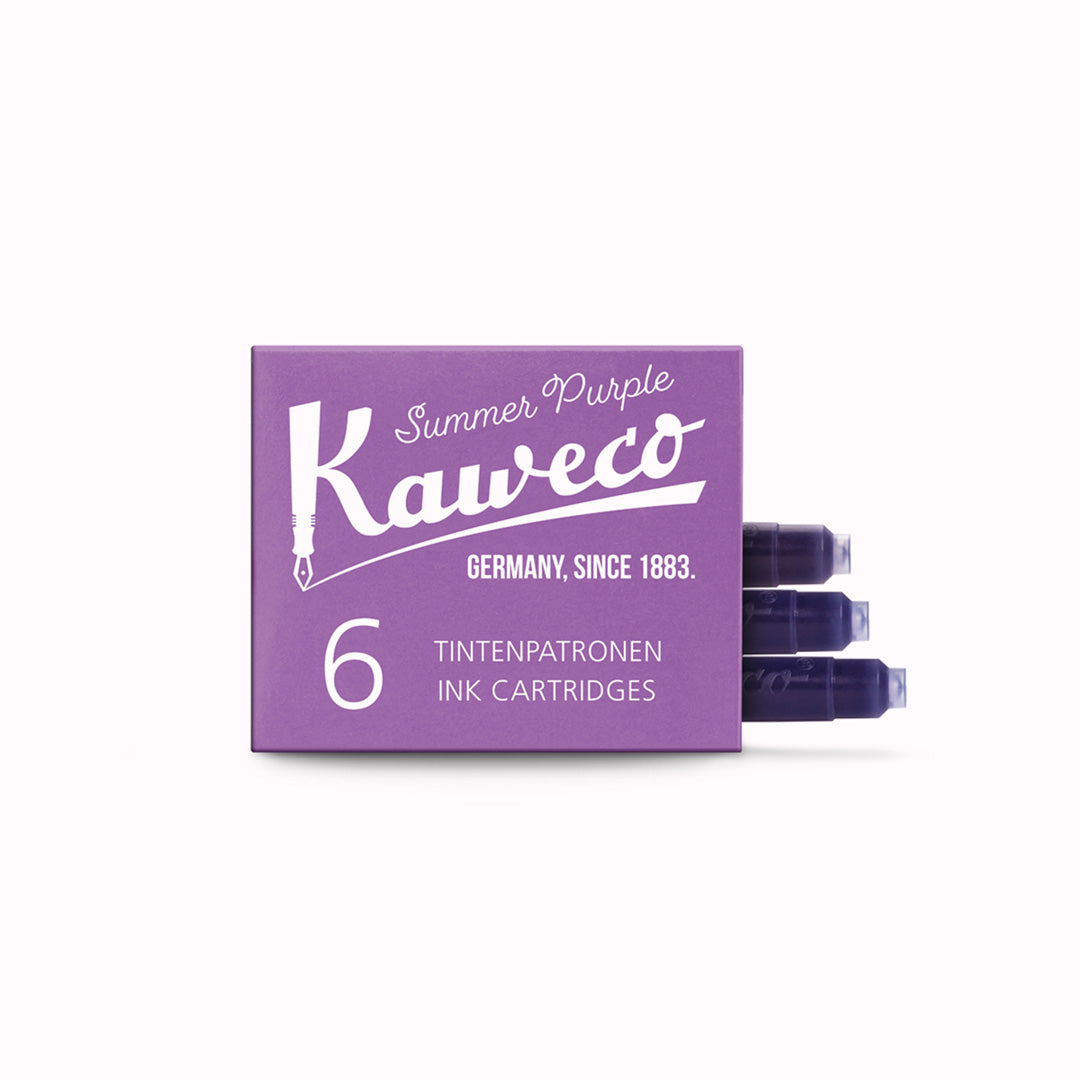 Pack of 6 purple Ink Cartridge Refills From Kaweco | Famed for their pocket-sized rollerballs and mechanical pencils, Kaweco have been designing and manufacturing precision writing implements since 1889.