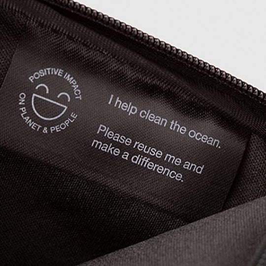 Inside Travel Case / Soft Pouch for Malick Black Sunshine Sunglasses, made from recycled plastic bottles.