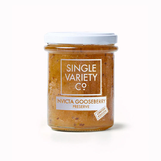Invicta Gooseberry Preserve by Single Variety Co uses seasonal British Gooseberries to create their limited edition jam.