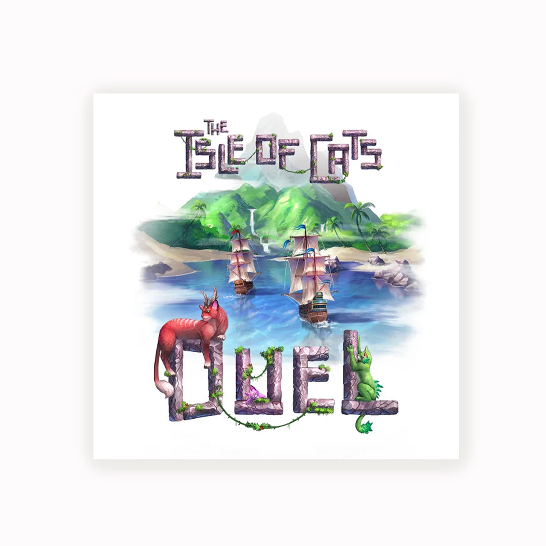 Box Front - The Isle of Cats Duel is a competitive, standalone game designed specifically for two players, set in the beloved world of The Isle of Cats.
