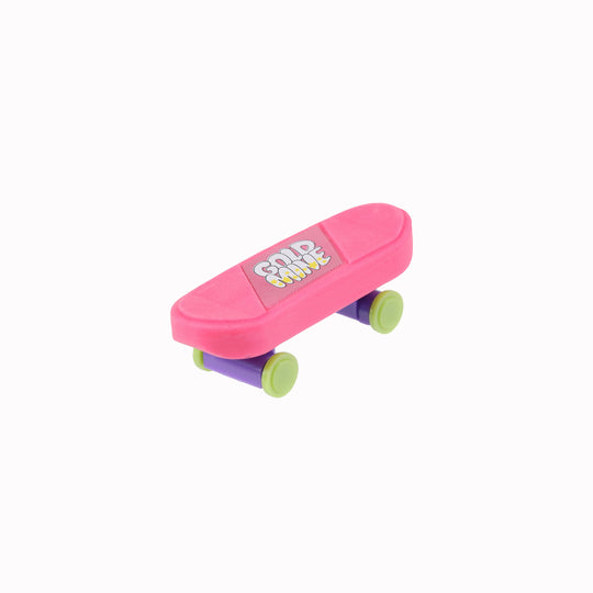 novelty skateboard shaped eraser in assorted colours - ideal as a stocking filler or homemade Christmas cracker gift for teenagers.