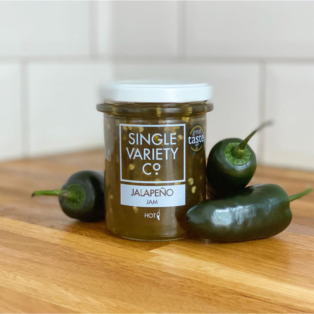 This award-winning jam combines the heat of British jalapeños with the tang of cider vinegar, striking a balance between spicy and sweet.