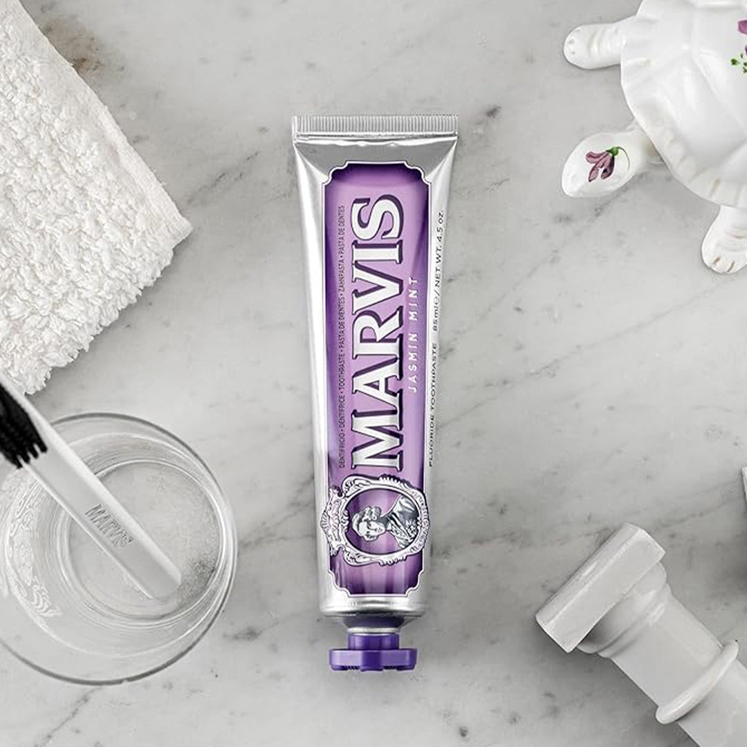 The rich, creamy texture gently polishes teeth while protecting enamel and preventing decay. Its iconic metallic tube and bold design reflect Marvis’s Italian heritage of style and quality.&nbsp;
