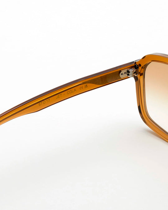 Retro, vintage 1970's style large aviator style cola brown framed sunglasses with an gradient brown lens colour