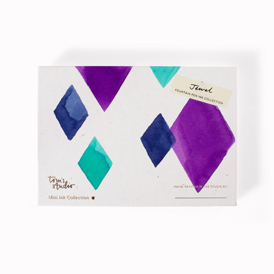 Jewel Mini Ink Collection. Designed for those who find standard blue and black a bit too ordinary, this set is a toolkit for self-expression