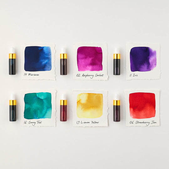 Jewel Mini Ink Collection. Designed for those who find standard blue and black a bit too ordinary, this set is a toolkit for self-expression