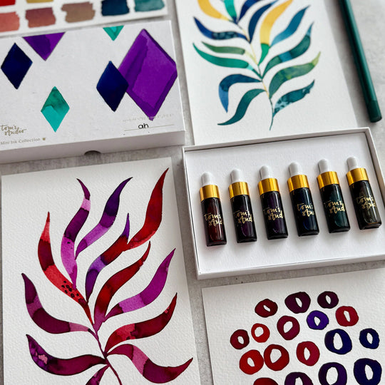 Jewel Mini Ink Collection. Designed for those who find standard blue and black a bit too ordinary, this set is a toolkit for self-expression