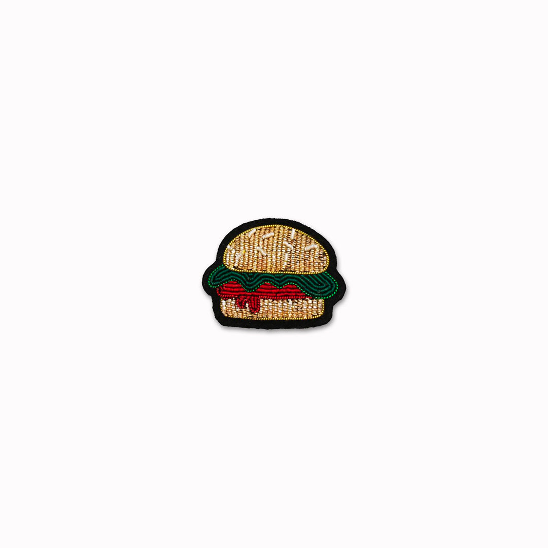 Junk food hand embroidered decorative lapel pin by Paris based Macon et Lesquoy