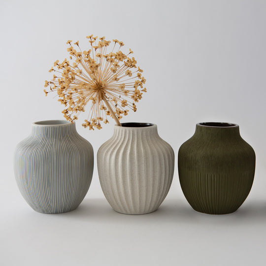 'Kyoto' ceramic vases look just beautiful as decorative objets on their own, or with a freshly cut bouquet of fragrant flowers