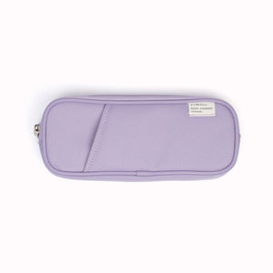 Lavender pocket pencil case by Korean stationery brand Livework. Available in a choice of pleasing contemporary colours, the pencil case features a zipper along the length of the pencil case allows easy access to the items inside.