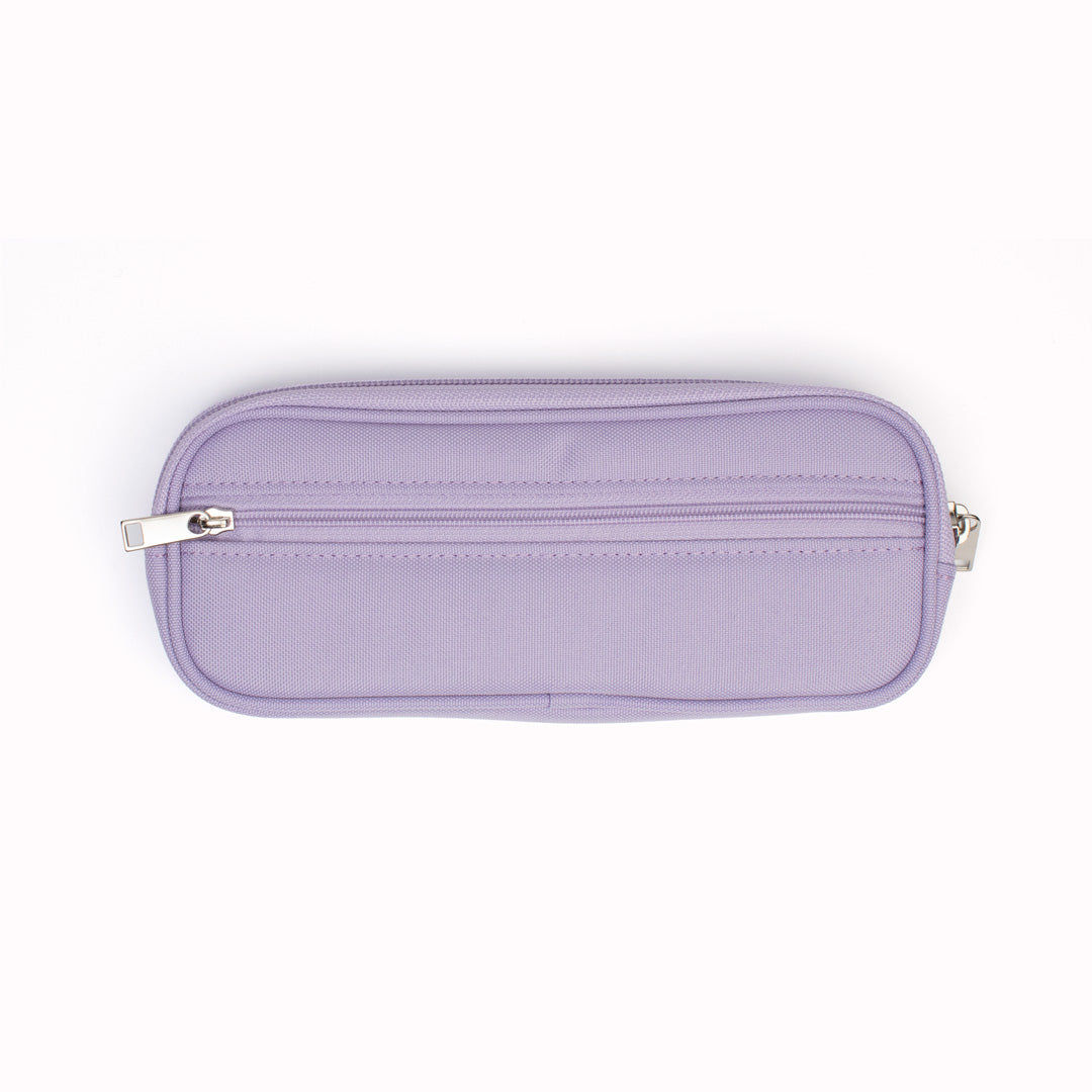 Lavender pocket pencil case by Korean stationery brand Livework. Available in a choice of pleasing contemporary colours, the pencil case features a zipper along the length of the pencil case allows easy access to the items inside.