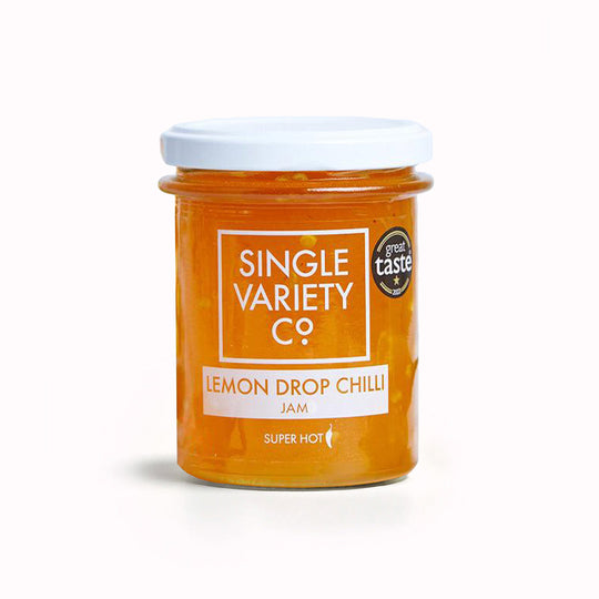 The Lemon Drop Chilli Jam from Single Variety Co. is a fiery blend that promises to deliver a citrusy punch with its use of Lemon Drop Chillies