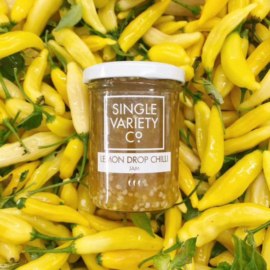 The Lemon Drop Chilli Jam from Single Variety Co. is a fiery blend that promises to deliver a citrusy punch with its use of Lemon Drop Chillies