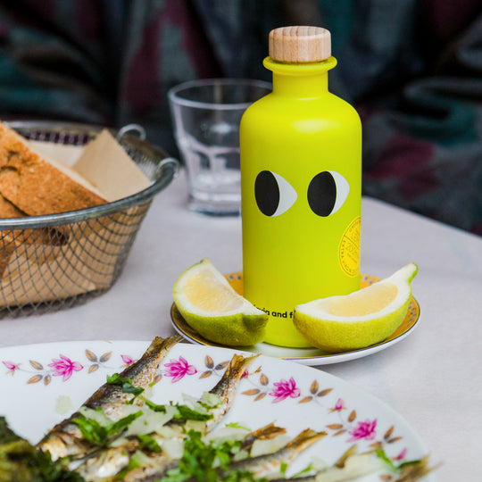 The Lemon infused oil has low acidity and high nutritional value, cold pressed with fresh greek lemons.