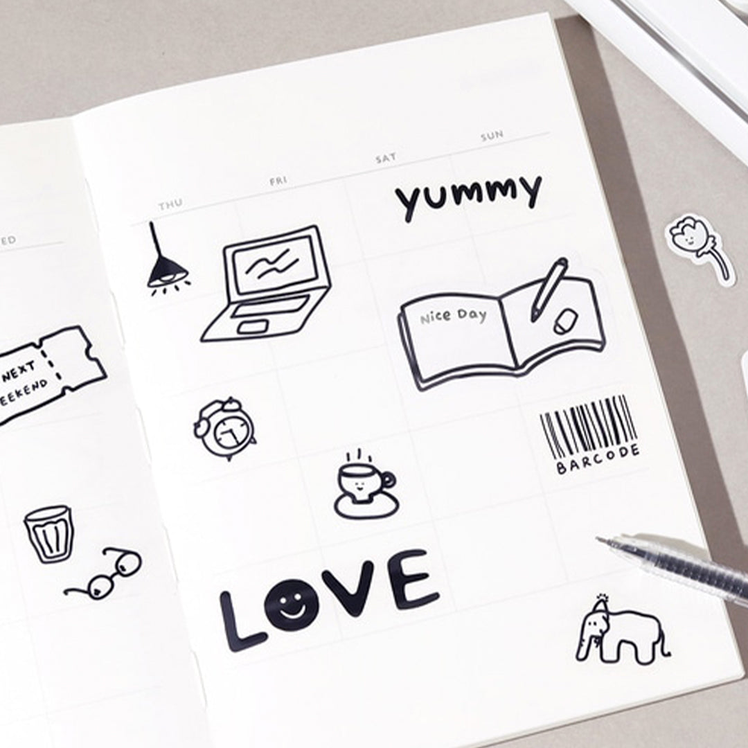From Japanese stationery BGM Inc, the Life themed die cut decorative stickers add a little character to your diary entries, social planning and journalling.