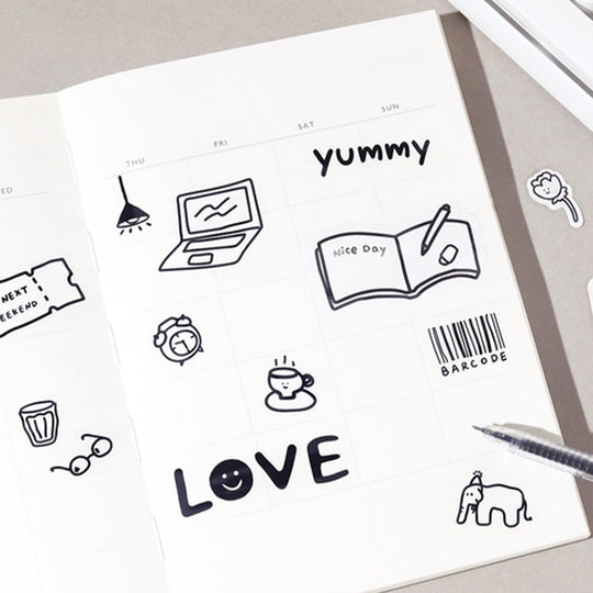 From Japanese stationery BGM Inc, the Life themed die cut decorative stickers add a little character to your diary entries, social planning and journalling.