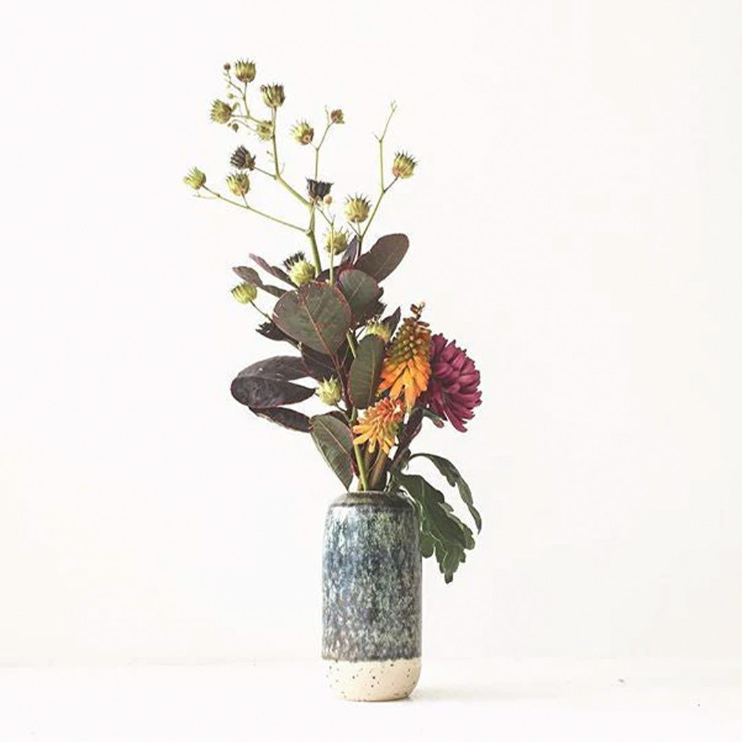 Yuki Hand-thrown Vase, Japanese inspired ceramics with floral arrangement by Studio Arhoj