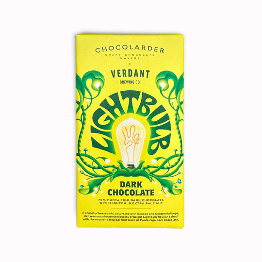 A limited-edition dark chocolate bar from Chocolarder, made in collaboration with Verdant Brewery. This 70% bar folds craft beer into bean-to-bar chocolate, creating something quietly unusual rather than novelty-led.