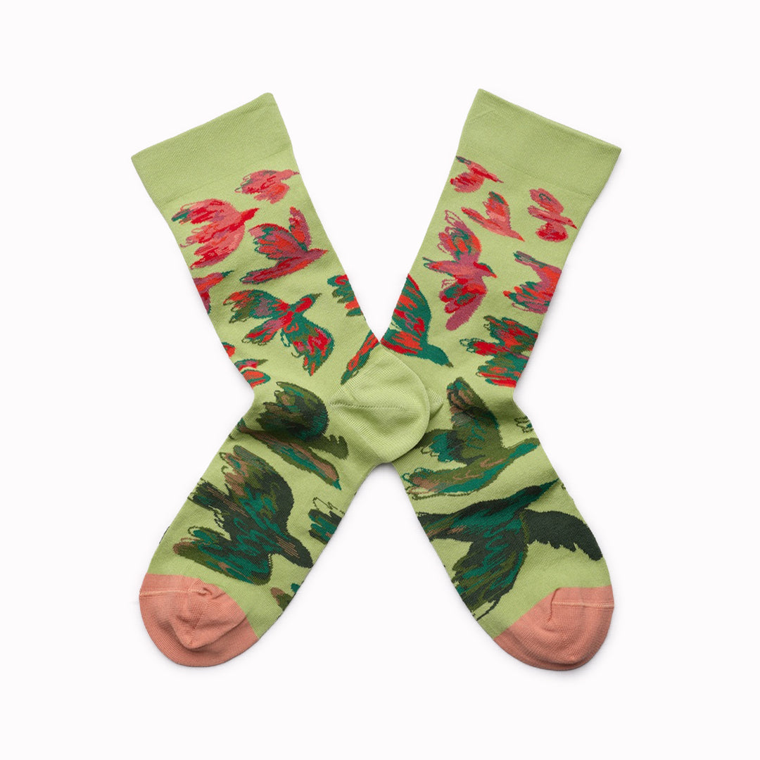 Illustrative and arty, fashion led socks! Bonne Maison have been producing high quality Egyptian cotton socks in Europe since 2012. Each seasonal collection tells stories in colour and pattern, and find their way onto the feet of new and loyal fans who will add the latest illustrative designs to their sock drawer.