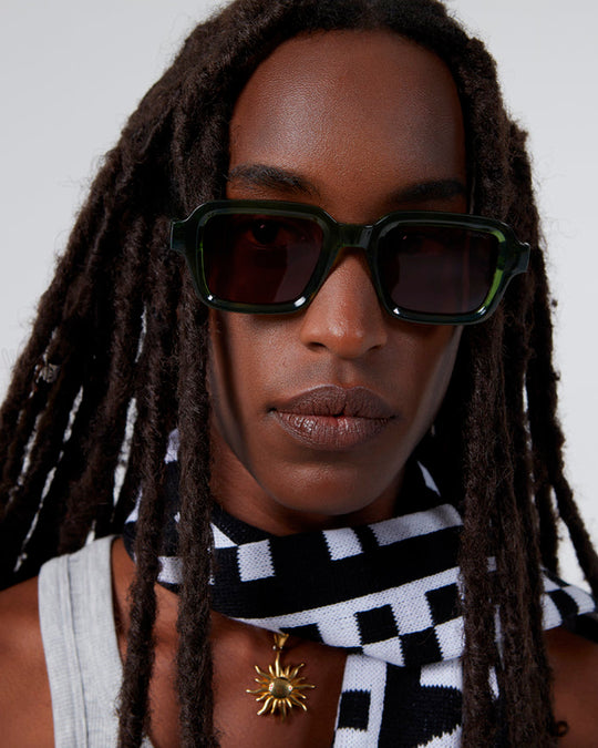 The Lionel takes a broader square frame and pares it back with clean acetate construction and restrained detailing. 