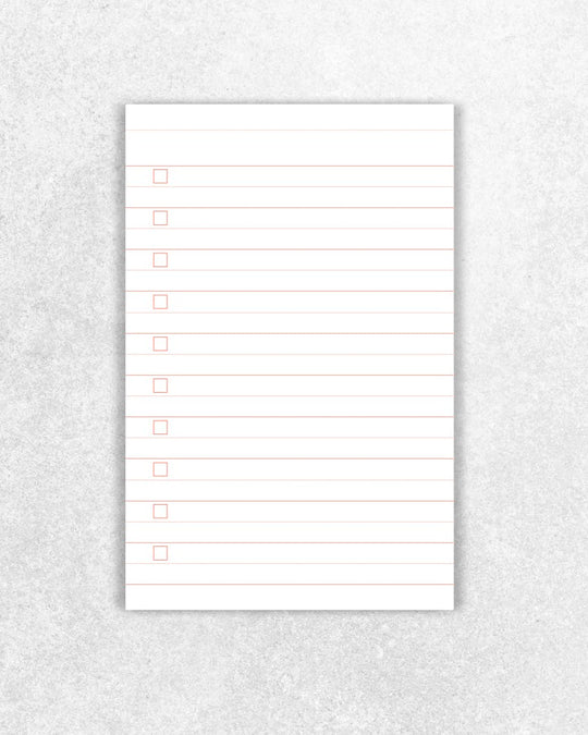 A compact tear-off notepad with a soft, colour-led finish. Clean, minimal, and built for quick capture without excess structure.