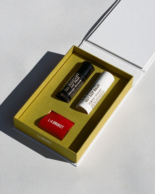 Original Almond Lip Balm + Goodnight Lip Balm With Holder in Winter Gift Packaging