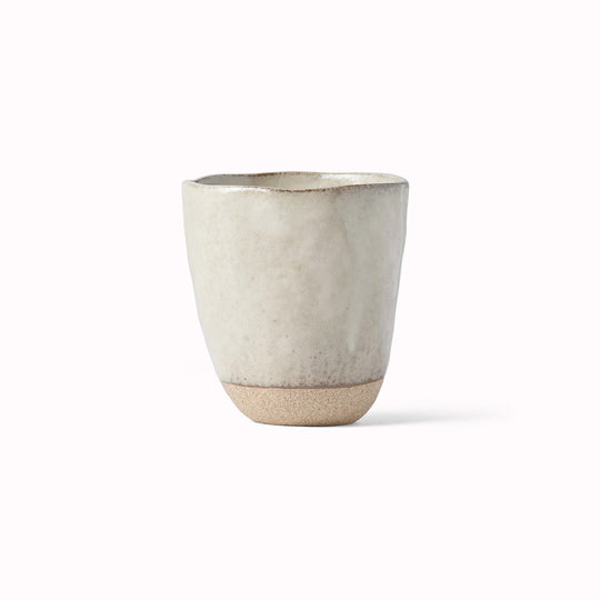 The Fawn Glazed Lopsided Tea mug on a bisque ceramic base is Made in Japan and holds approx 275ml.