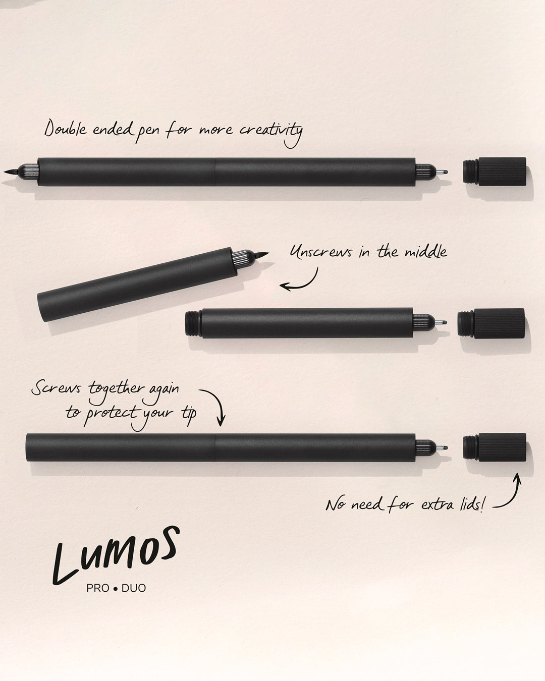 Refillable Fibre Tip Pen | Lumos Pro - Duo Tip | Ivy