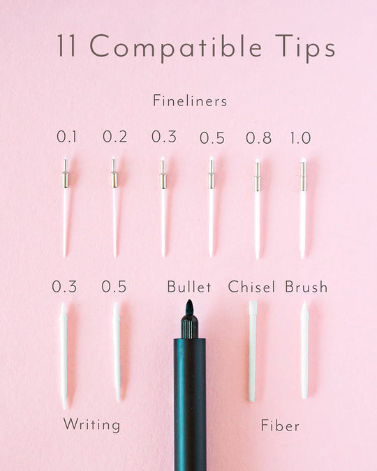 Refillable Fibre Tip Pen | Lumos Pro - Duo Tip | Ivy
