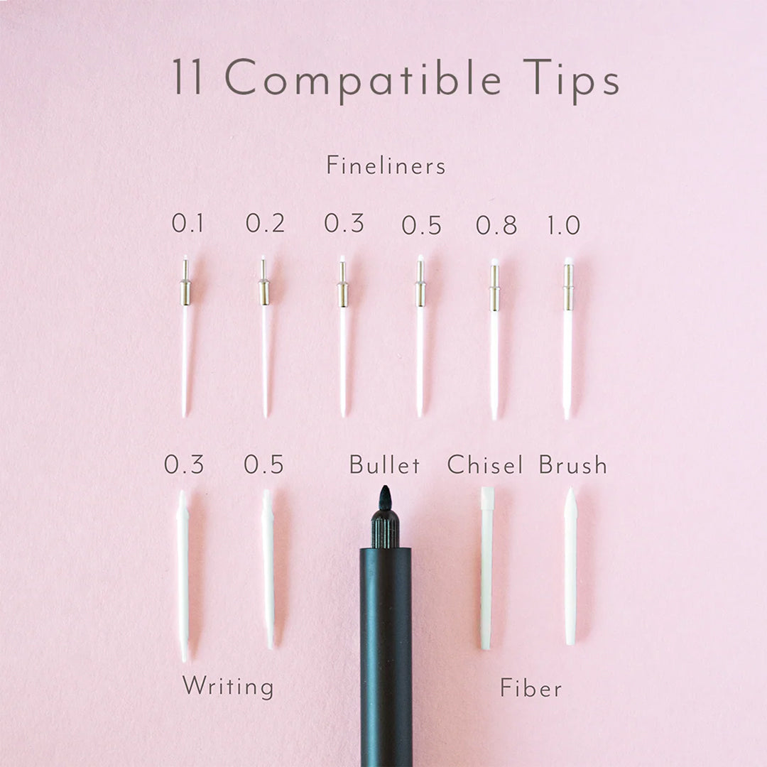 The Tom's Studio Lumos Pro
 is a precision-engineered, infinitely refillable fineliner, writing and brush pen designed for creators who reject disposable tools.