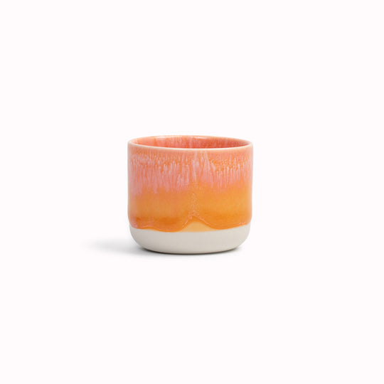 Sip Cup | Ceramic Drip Glazed Cup | Mandarin