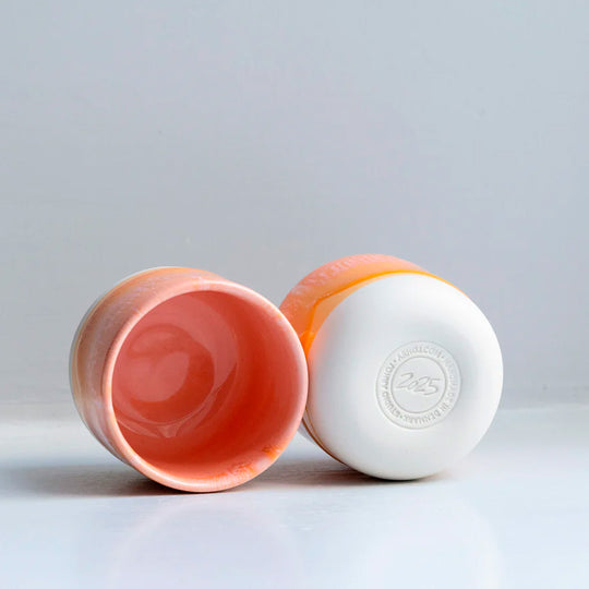 Sip Cup | Ceramic Drip Glazed Cup | Mandarin