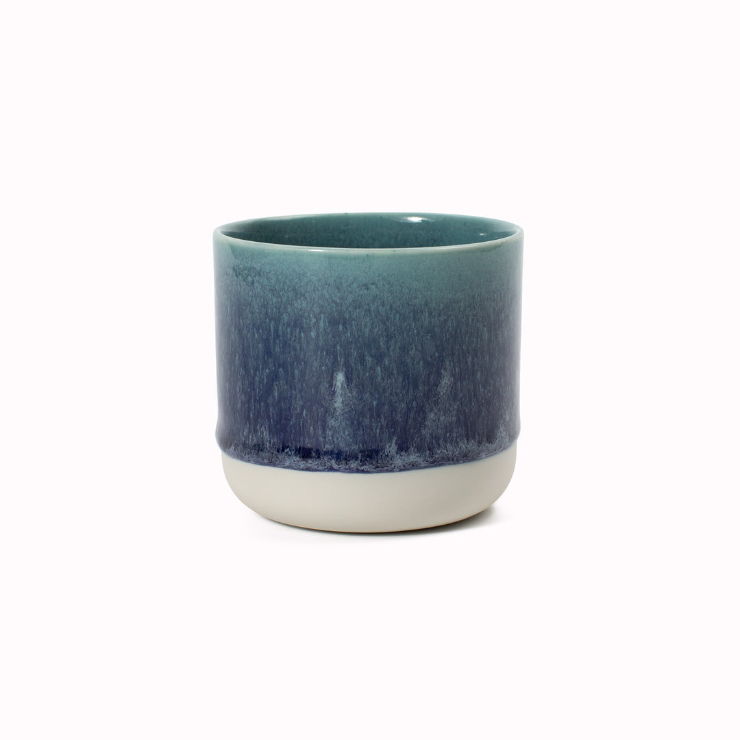 Danish/Japanese mix up with these thick glazed, hand-made ceramic beakers from Studio Arhoj. Can be used as a drinking vessel or small planter. Each piece is handmade in Denmark - meaning glaze colour and finish will never be exactly the same on any two items, but this is absolutely a part of their unique appeal.