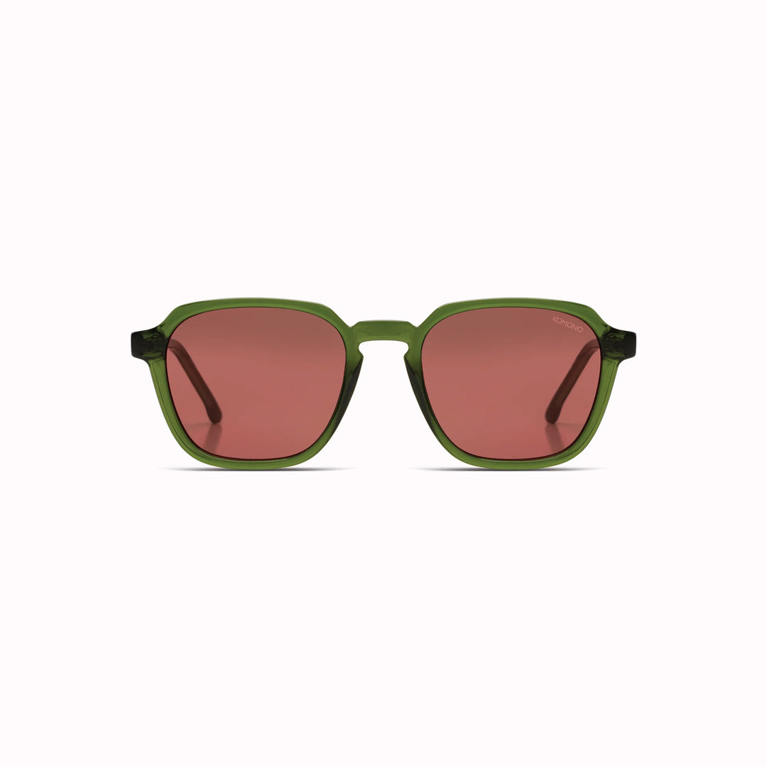 The Matty is an elegant frame with rectangular shaped lenses, and is a great shape to fit all kinds of faces. The frame is measured at a Medium size. These sunglasses are unisex, so are suitable for both men and women.  With its fresh fern coloured Bio Nylon frame and contrasting dark purple lenses, the Matty Fern is a really modern, stylish look.