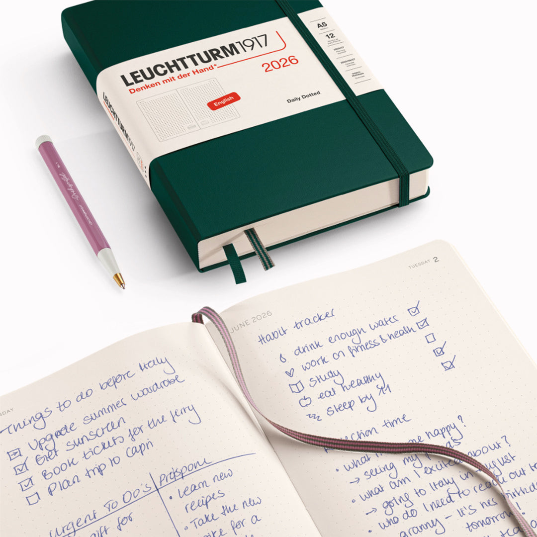 Medium Daily Planner | 2026 | Hardcover | A5 Dotted