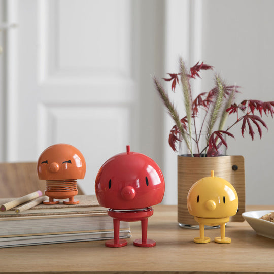 Springy and cheerful! Bumble by Hoptomist is the classic 1960's home decor, happy ornamental figurine in a colourful red finish